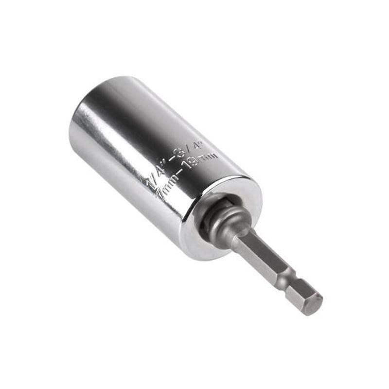 Universal grip socket with drill adapter