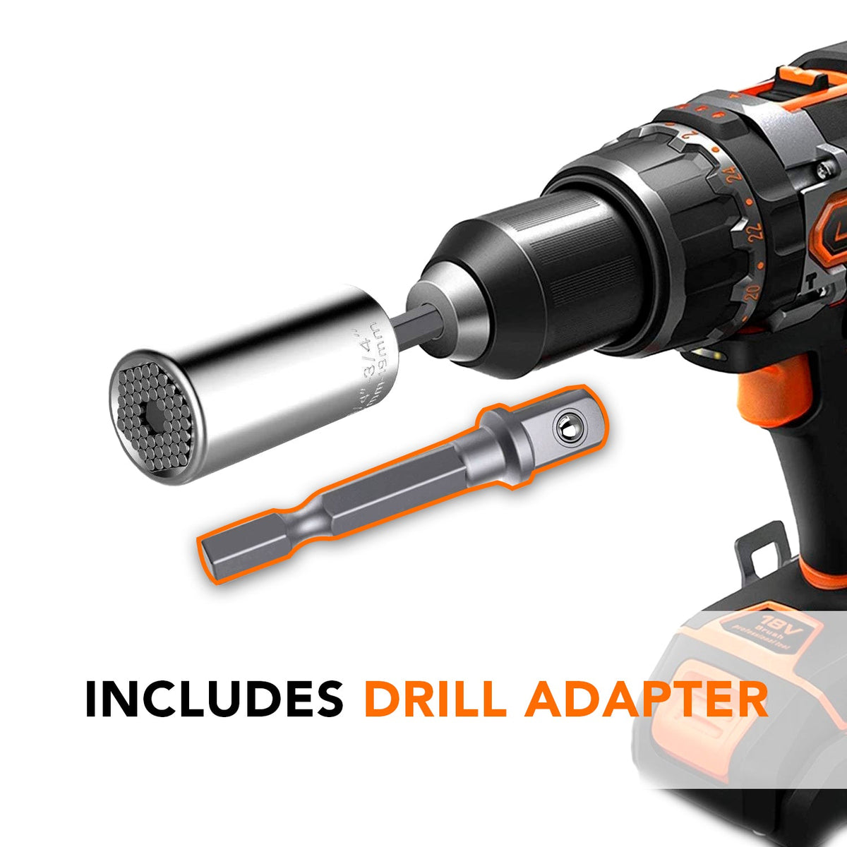 Drill adapter included