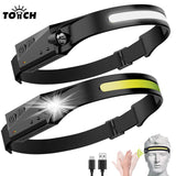 Motion Sensor LED Headlamp – 230° Wide Beam, USB-C