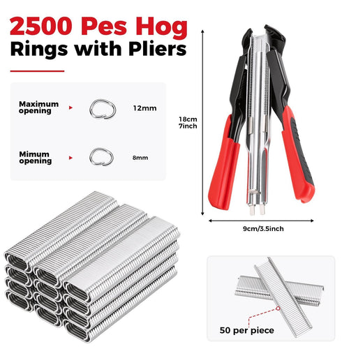 Hog ring pliers and ring strips