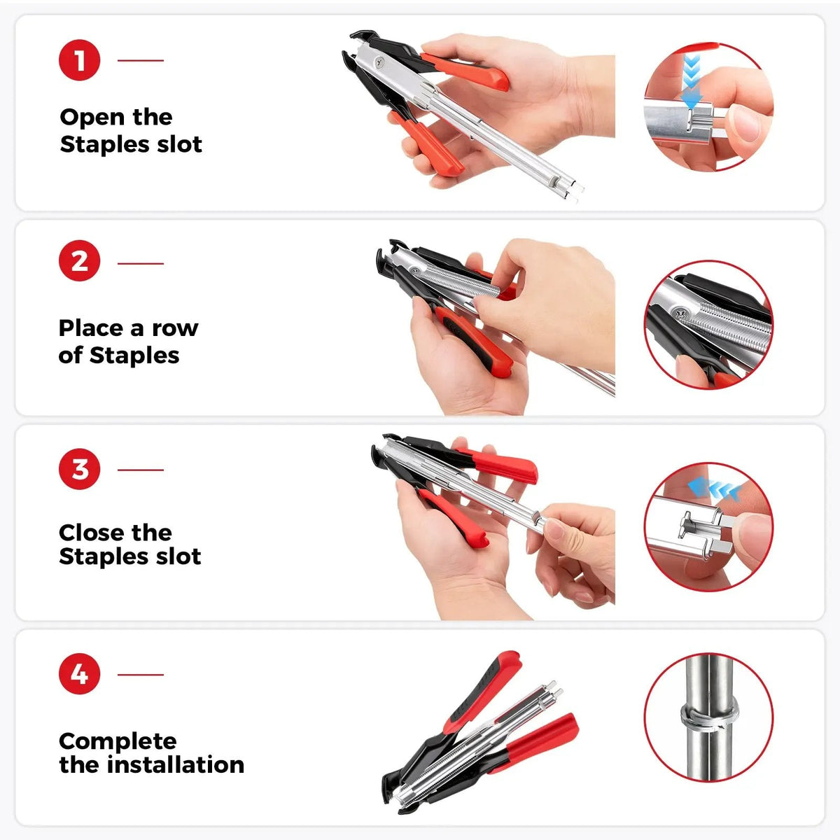 How to load and use hog ring pliers in 4 steps