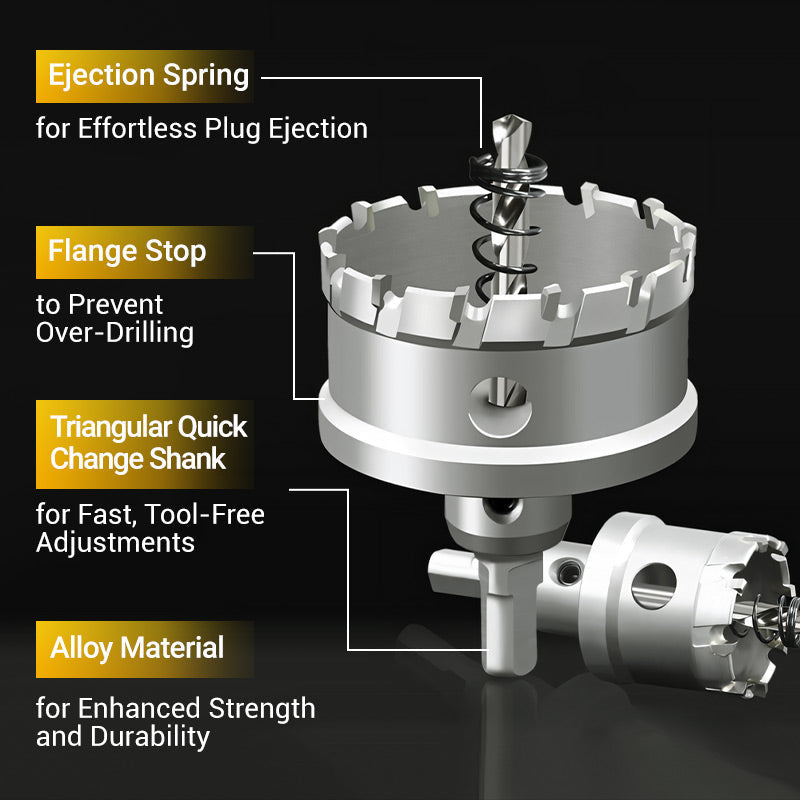 Ejection spring, flange stop and quick-change shank