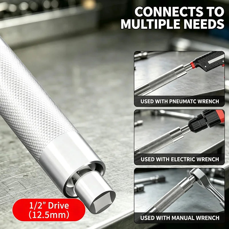 Works with pneumatic, electric and hand wrenches