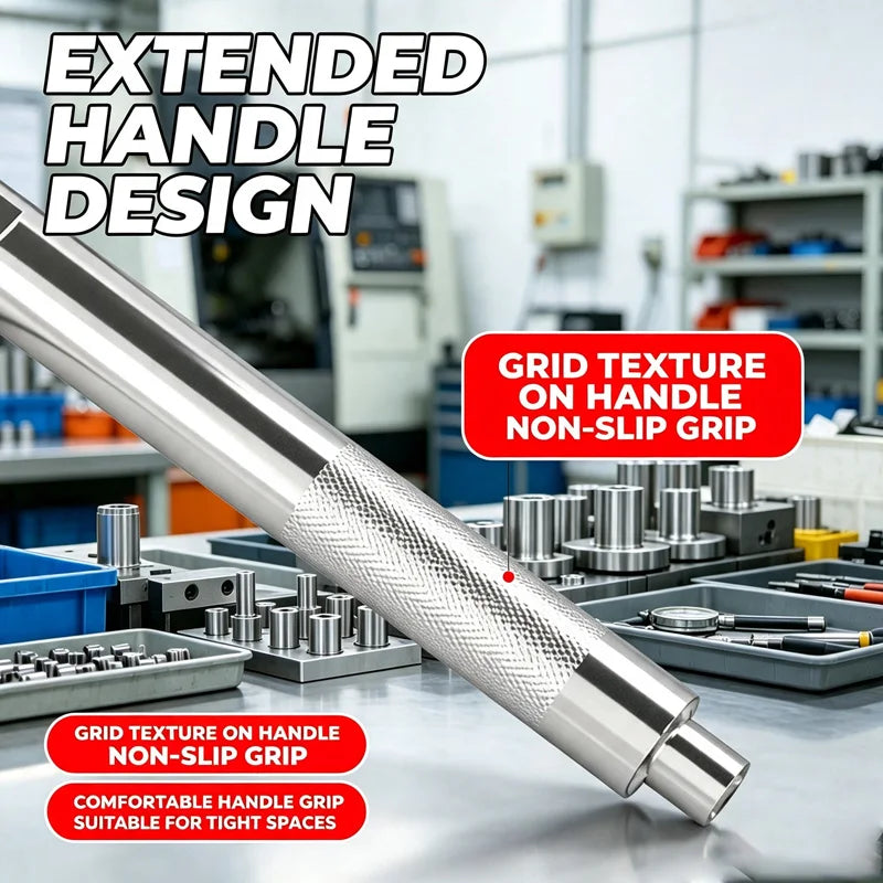 Extended handle with non-slip grip