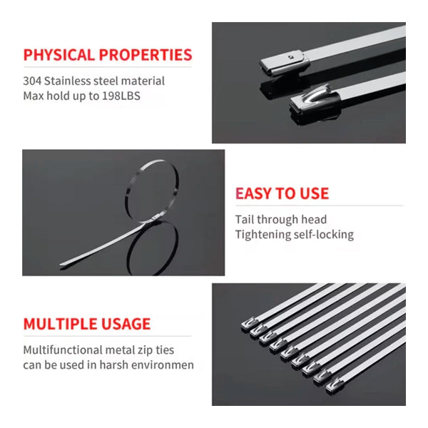 Stainless steel zip tie properties